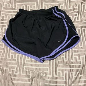 Nike black and purple running shorts